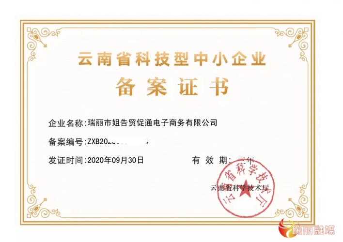 瑞丽3家企业喜获2020年云南省科技型中小企业备案